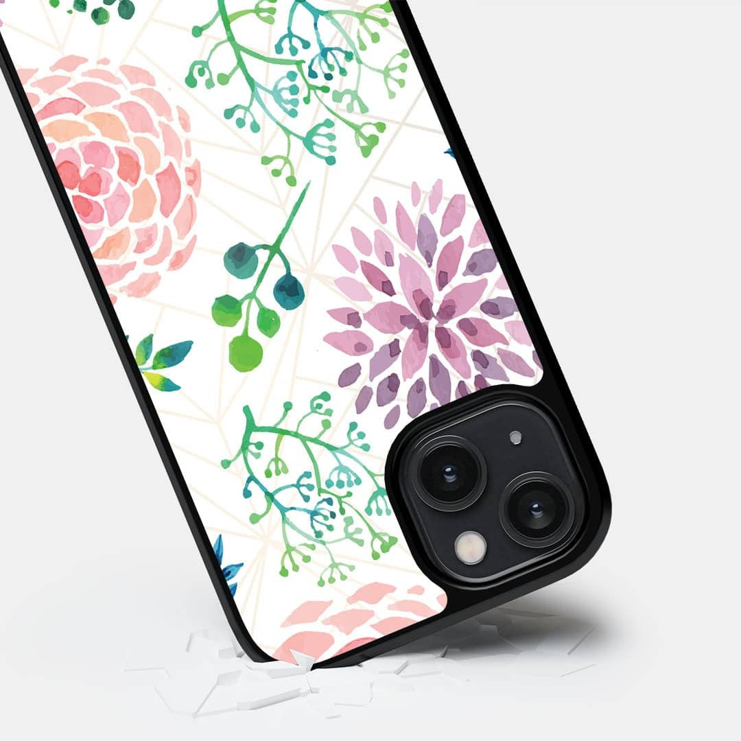 Ferns and Flowers Glass iPhone Case for iPhone 14 | Macmerise