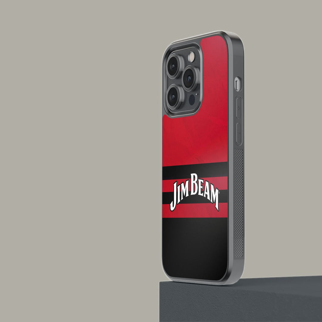 Jim Beam Red Stripes Glass iPhone Case for iPhone 14 Pro | Macmerise