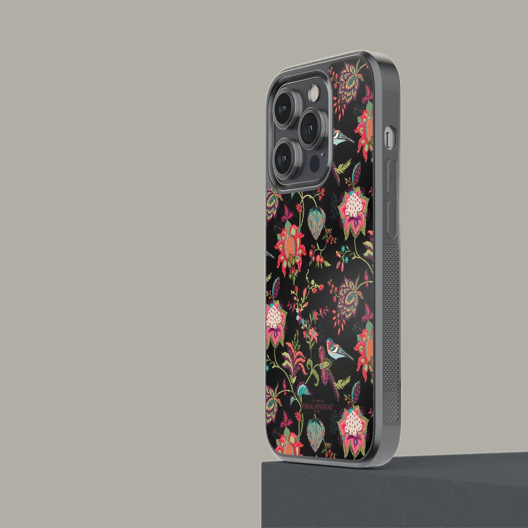 Payal Singhal Chidiya Black Glass iPhone Case for iPhone 14 Pro | Macmerise
