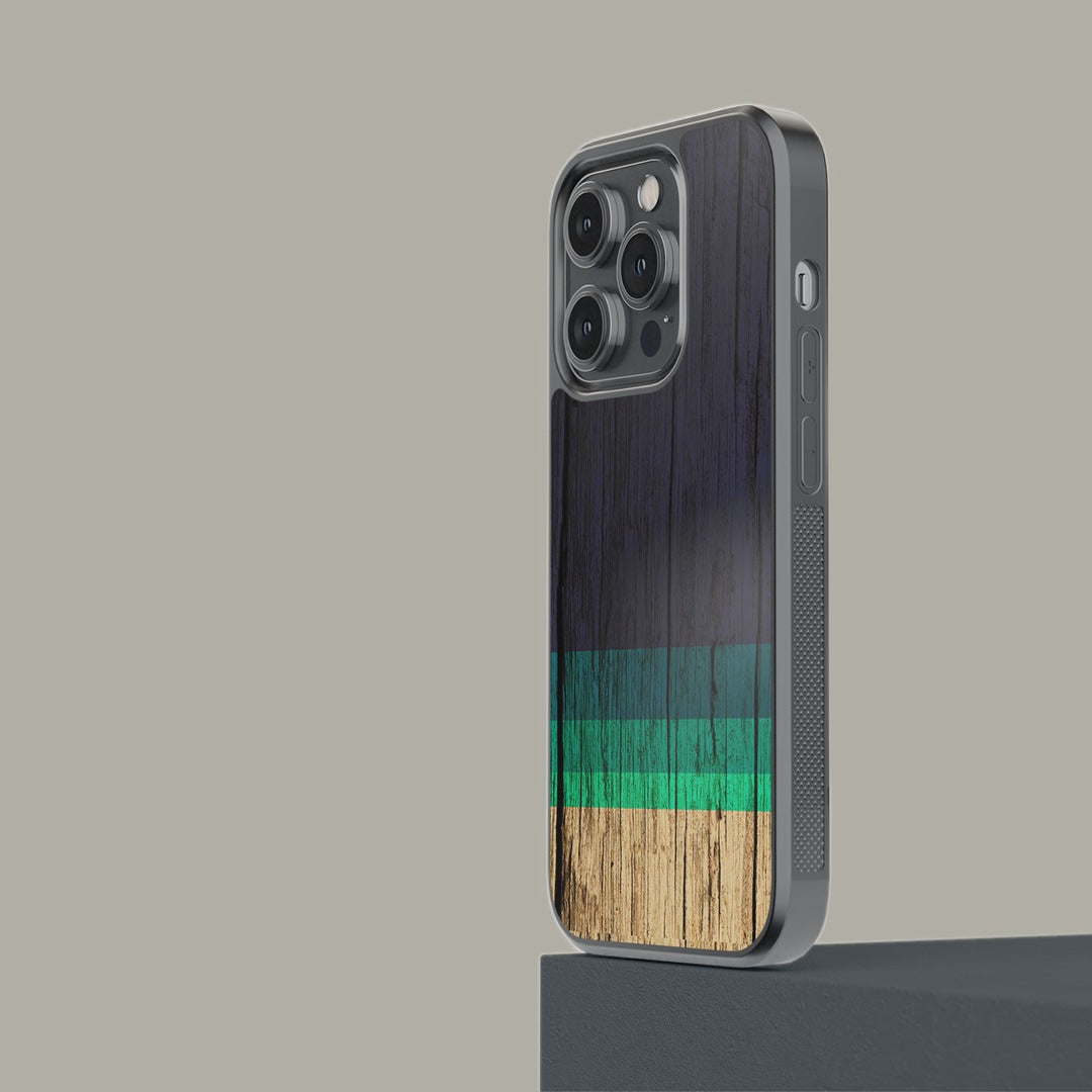 Wood Stripes Blue Glass iPhone Case for iPhone 14 Pro | Macmerise