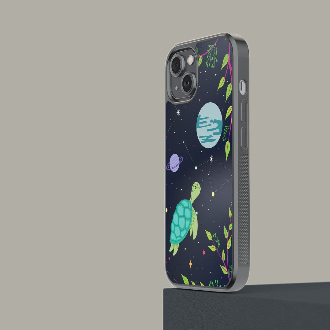 Space Turtle Glass iPhone Case for iPhone 14 | Macmerise