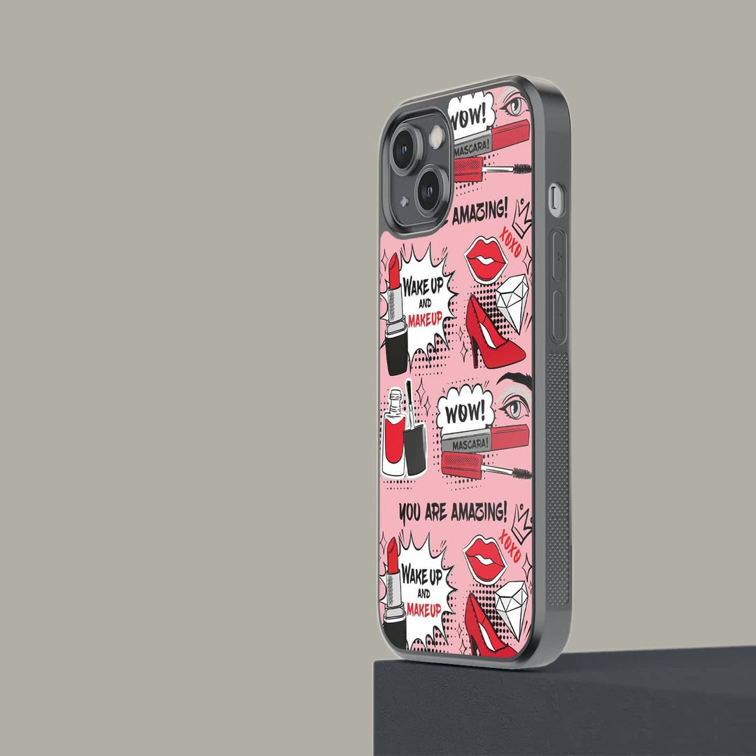 Wake Up and Makeup Glass iPhone Case for iPhone 14 | Macmerise