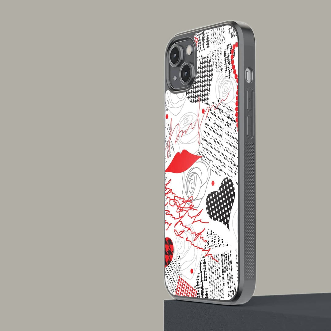 White Love Glass iPhone Case for iPhone 14 Plus | Macmerise