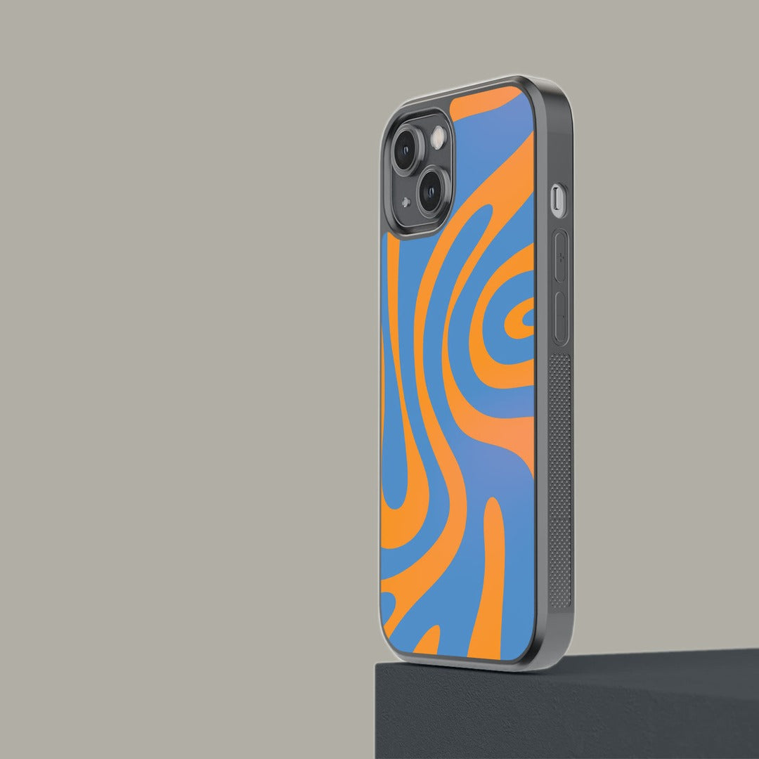 Wavy Whimsy Orange Glass iPhone Case for iPhone 14 | Macmerise