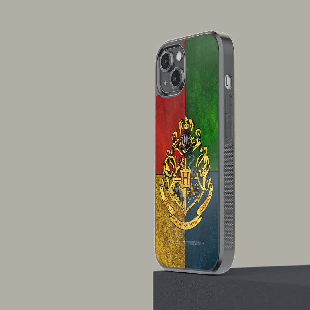 Hogwarts Sigil United Glass iPhone Case for iPhone 14 | Macmerise