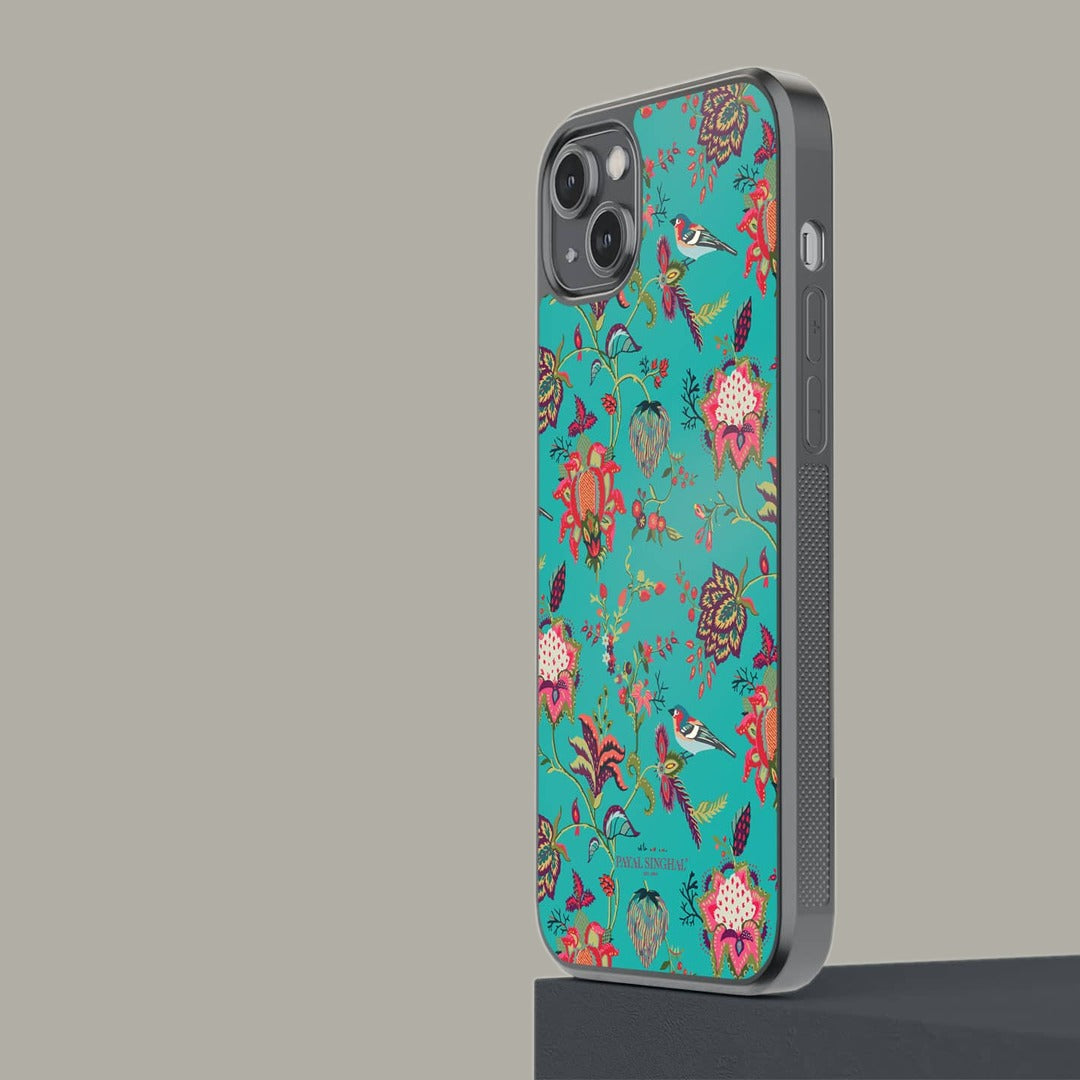 Payal Singhal Chidiya iPhone 14 Plus Cover Teal - detail view | Macmerise