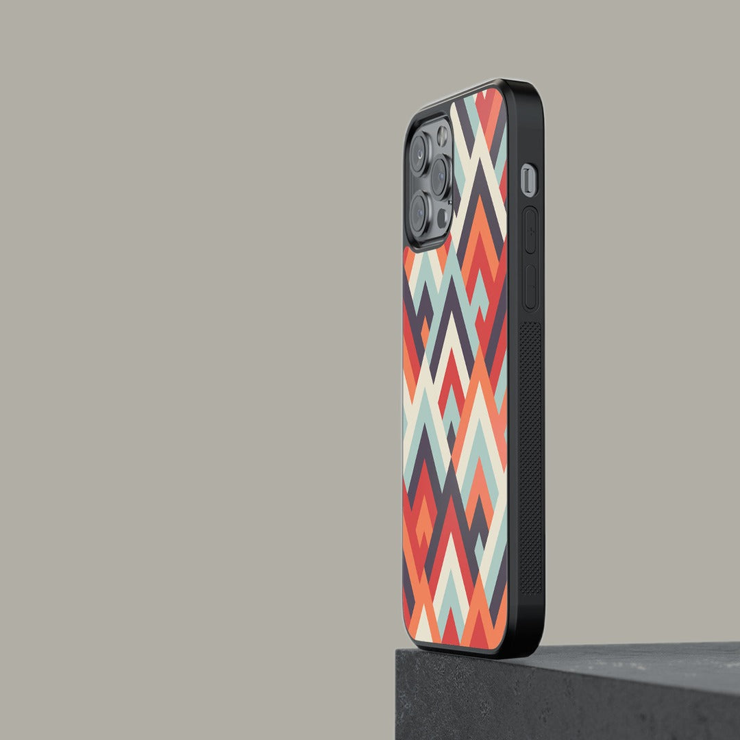 Symmetric Chevron Glass iPhone Case for iPhone 13 Pro Max | Macmerise