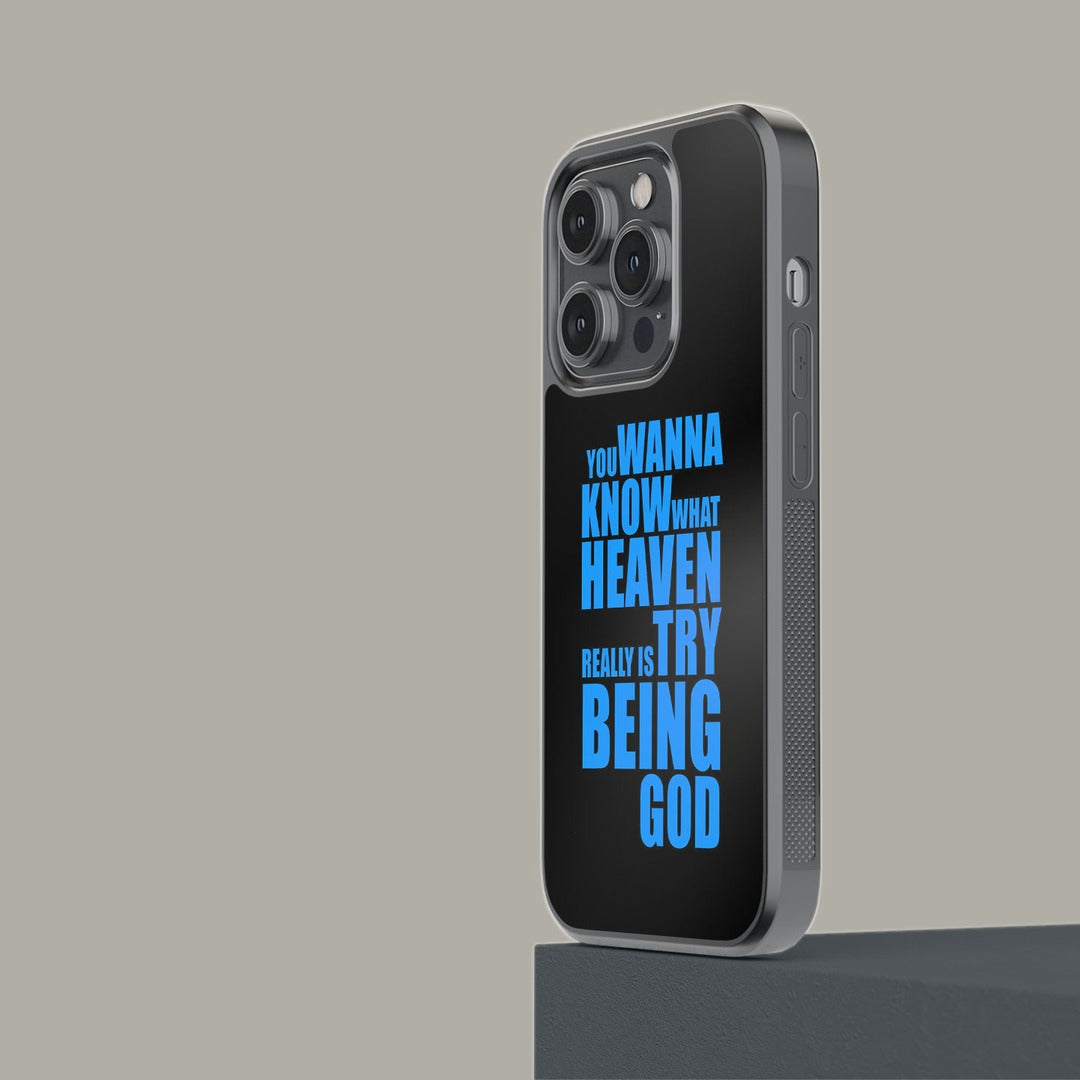 Try Being God Glass iPhone Case for iPhone 14 Pro | Macmerise