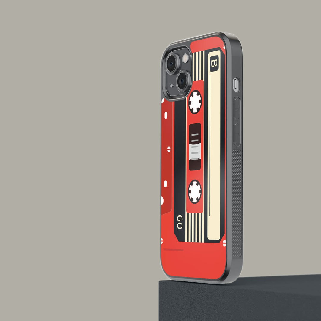 Cassette Red Glass iPhone Case for iPhone 14 | Macmerise