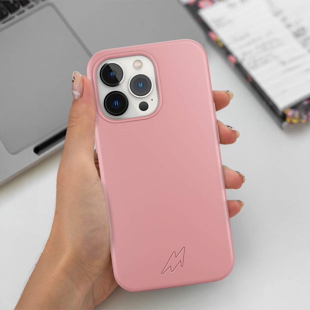 Basics Glass iPhone Case for iPhone 13 Pro Silicone Baby Pink | Macmerise