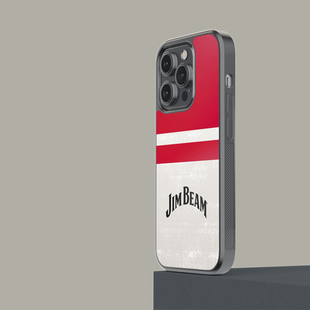 Jim Beam Stripes iPhone 14 Pro Cover White - detail view | Macmerise
