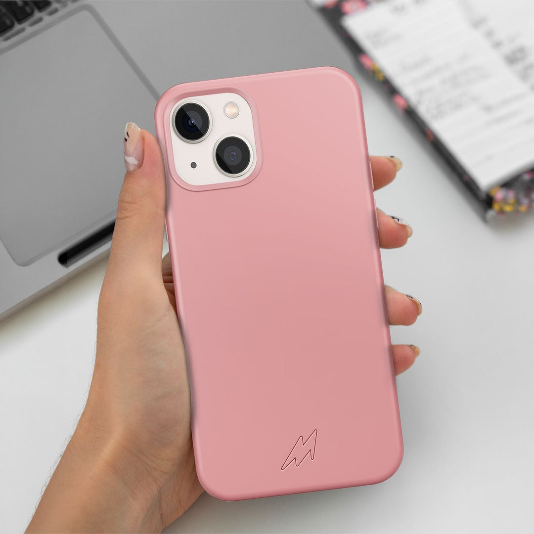 Basics Glass iPhone Case for iPhone 13 Mini Silicone Baby Pink | Macmerise