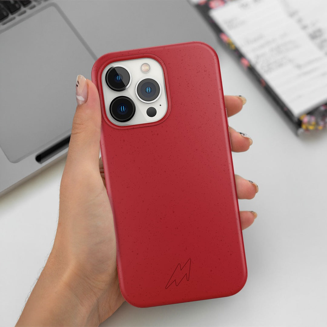 Basics Glass iPhone Case for iPhone 13 Pro Ecofriendly Red | Macmerise