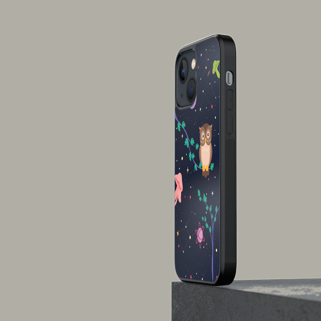 Space Owl Glass iPhone Case for iPhone 13 Mini | Macmerise