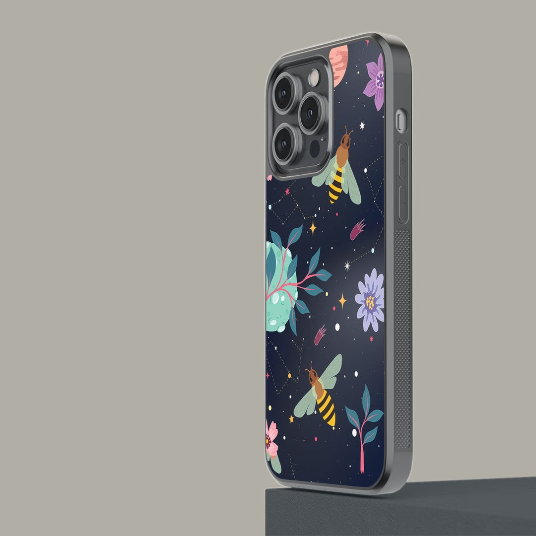 Space Bees Glass iPhone Case for iPhone 14 Pro Max | Macmerise