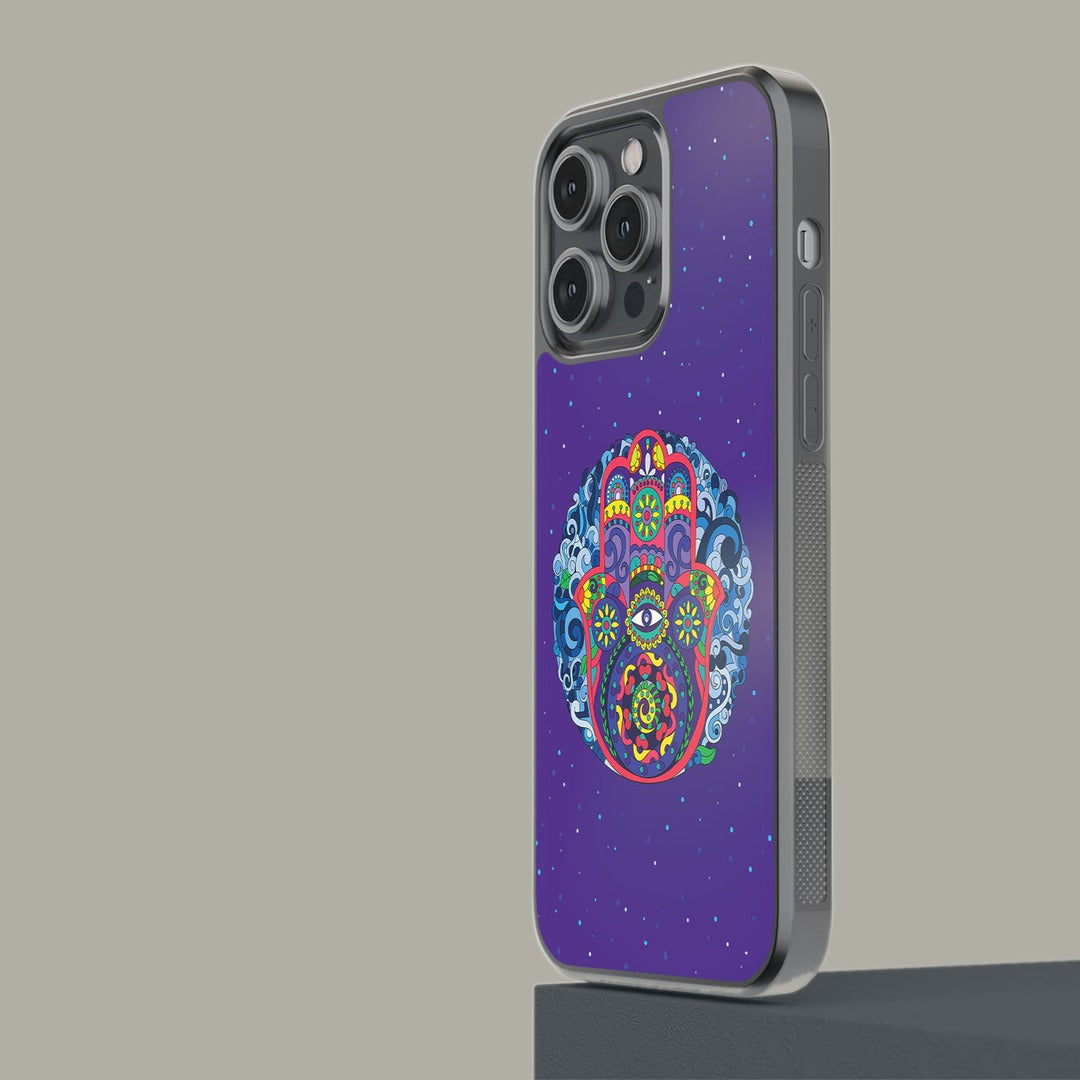 Humsa Mandala Glass iPhone Case for iPhone 14 Pro Max | Macmerise