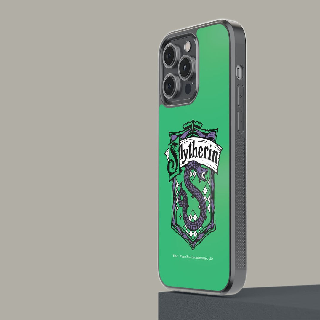 Crest Slytherin Glass iPhone Case for iPhone 14 Pro Max | Macmerise