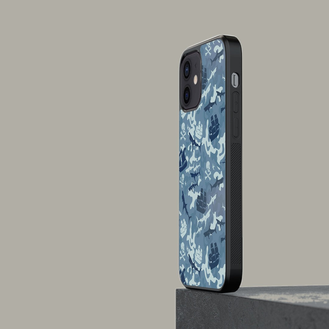 Pirates Pattern Glass iPhone Case for iPhone 12 | Macmerise