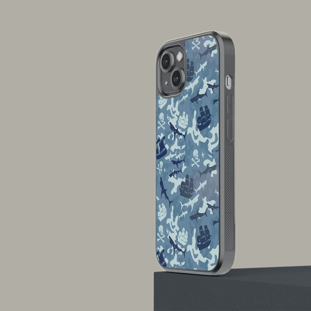 Pirates Pattern Glass iPhone Case for iPhone 14 | Macmerise