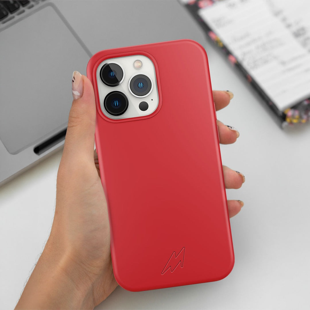 Basics iPhone 13 Pro Silicone Case Red - front view | Macmerise