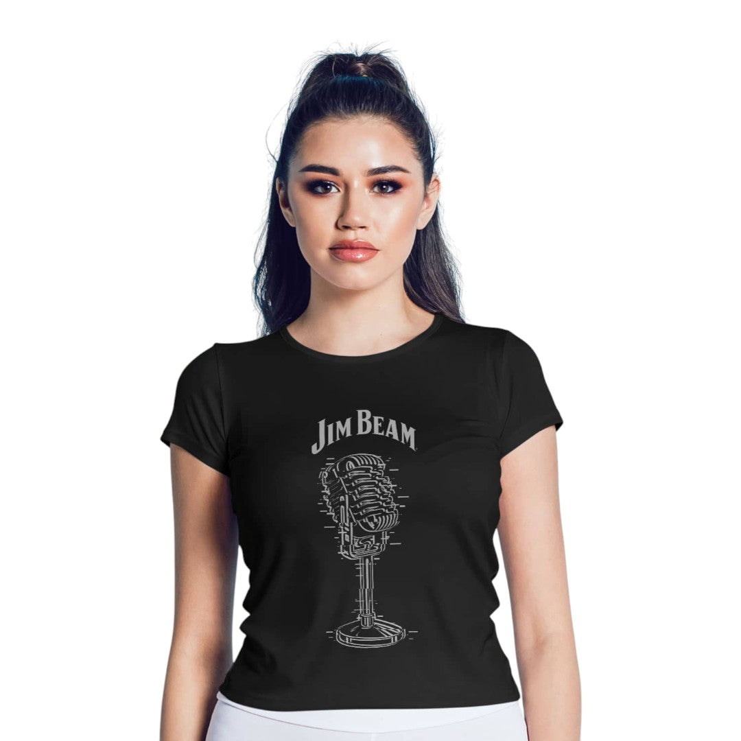 Jim Beam Retro Mic Black T-Shirt - detail 5 view | Macmerise