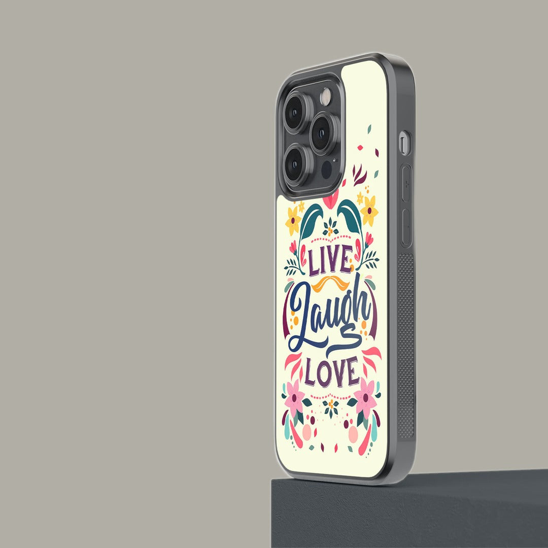 Live Laugh Love Glass iPhone Case for iPhone 14 Pro | Macmerise