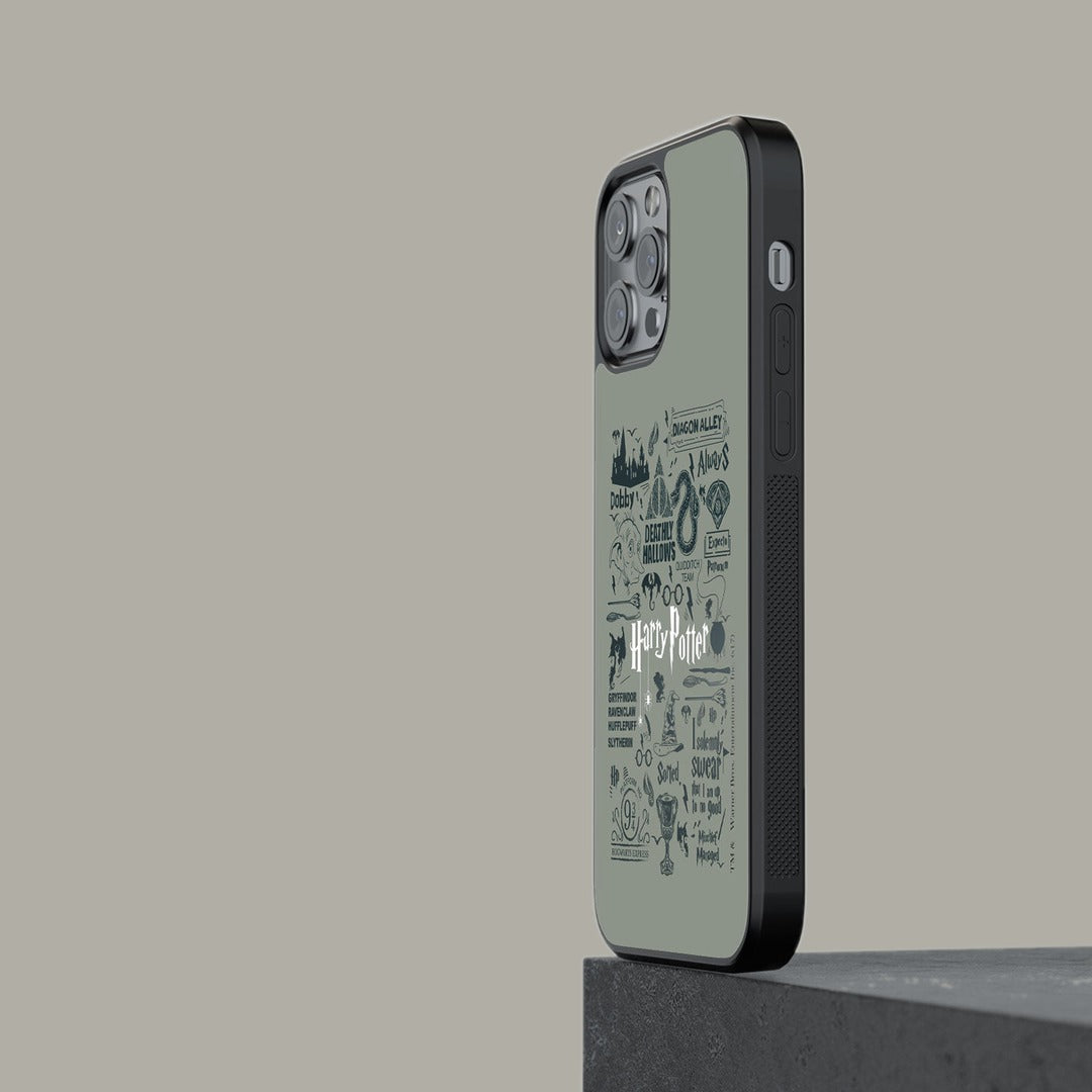 Harry Potter Infographic Grey Glass iPhone Case for iPhone 13 Pro Max | Macmerise