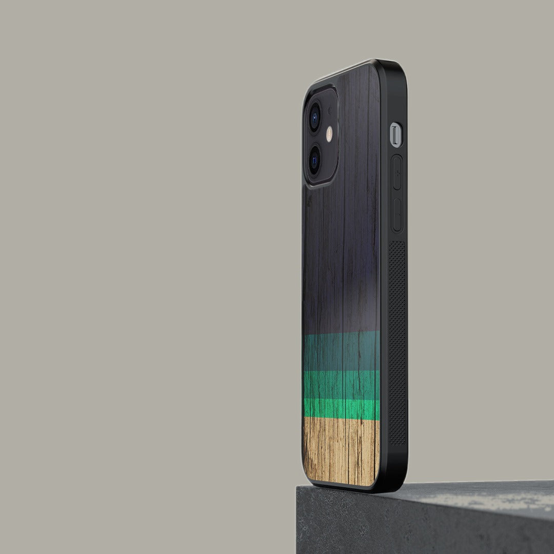 Wood Stripes Blue Glass iPhone Case for iPhone 12 | Macmerise