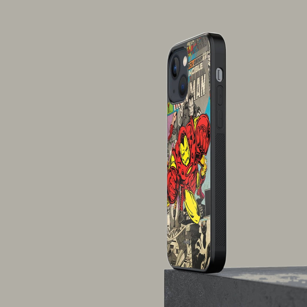 Comic Iron Man Glass iPhone Case for iPhone 13 Mini | Macmerise
