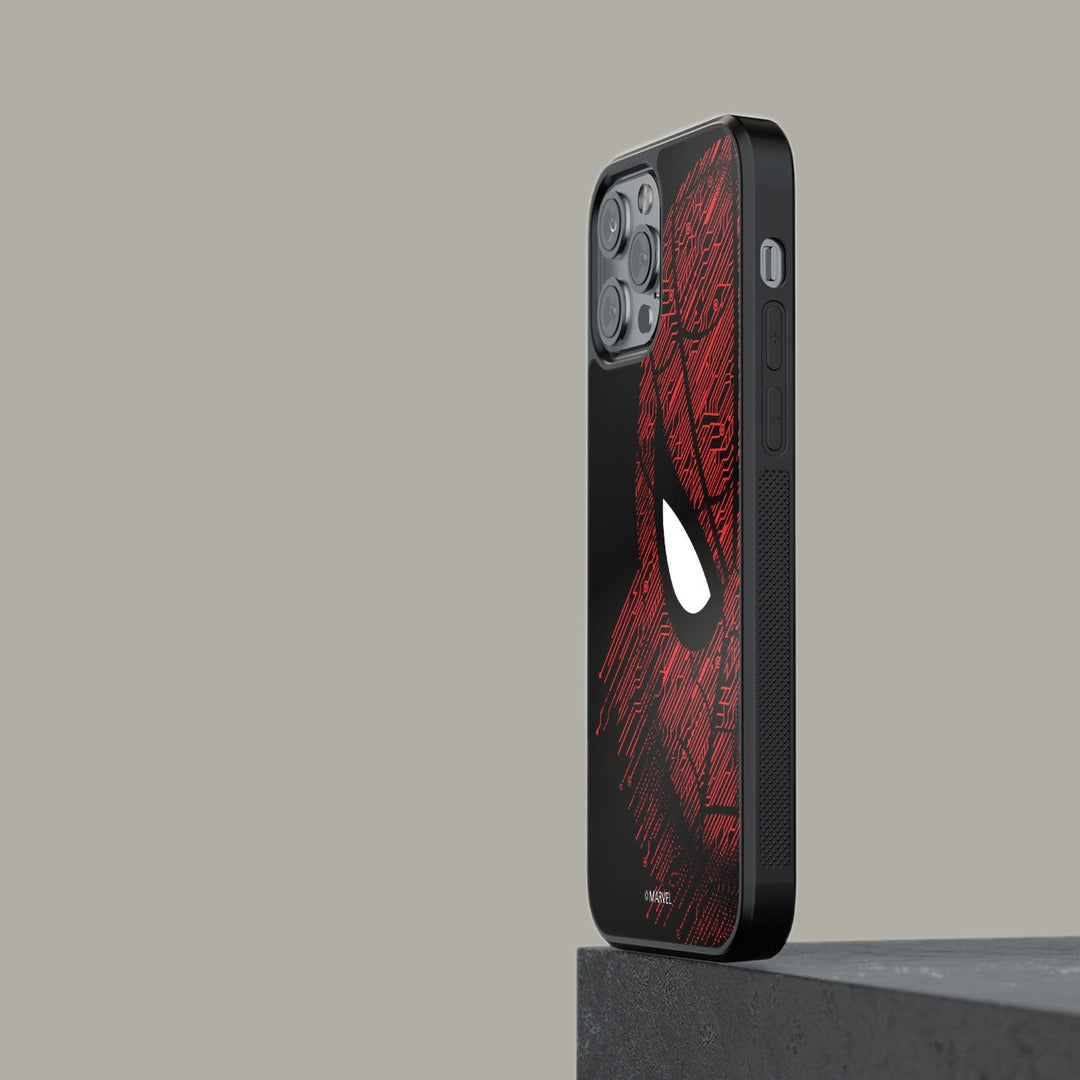 Sketch Out Spider Man Glass iPhone Case for iPhone 13 Pro Max | Macmerise