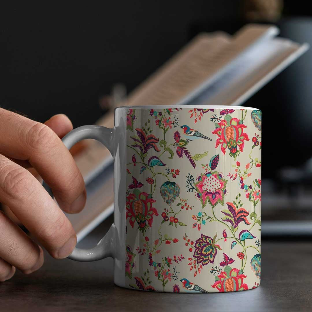 Payal Singhal Chidiya Coffee Mug Beige - detail view | Macmerise