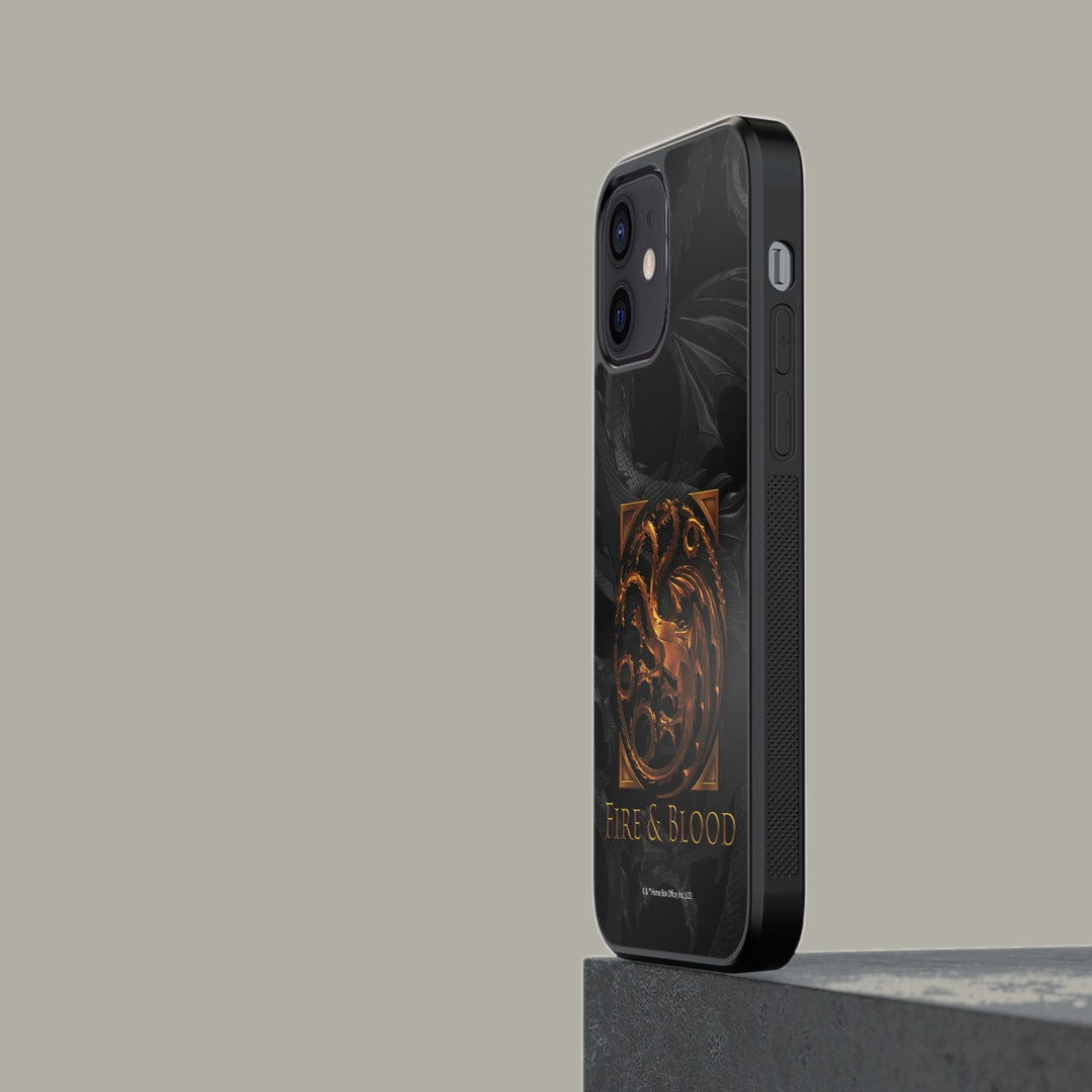 Fire and Blood Glass iPhone Case for iPhone 12 | Macmerise