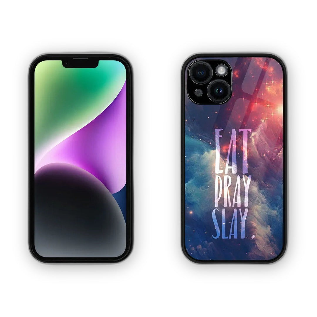 Eat Pray Slay Glass iPhone Case for iPhone 15 | Macmerise