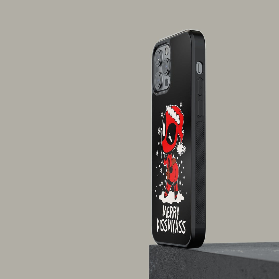 Merry Deadpool Glass iPhone Case for iPhone 13 Pro | Macmerise