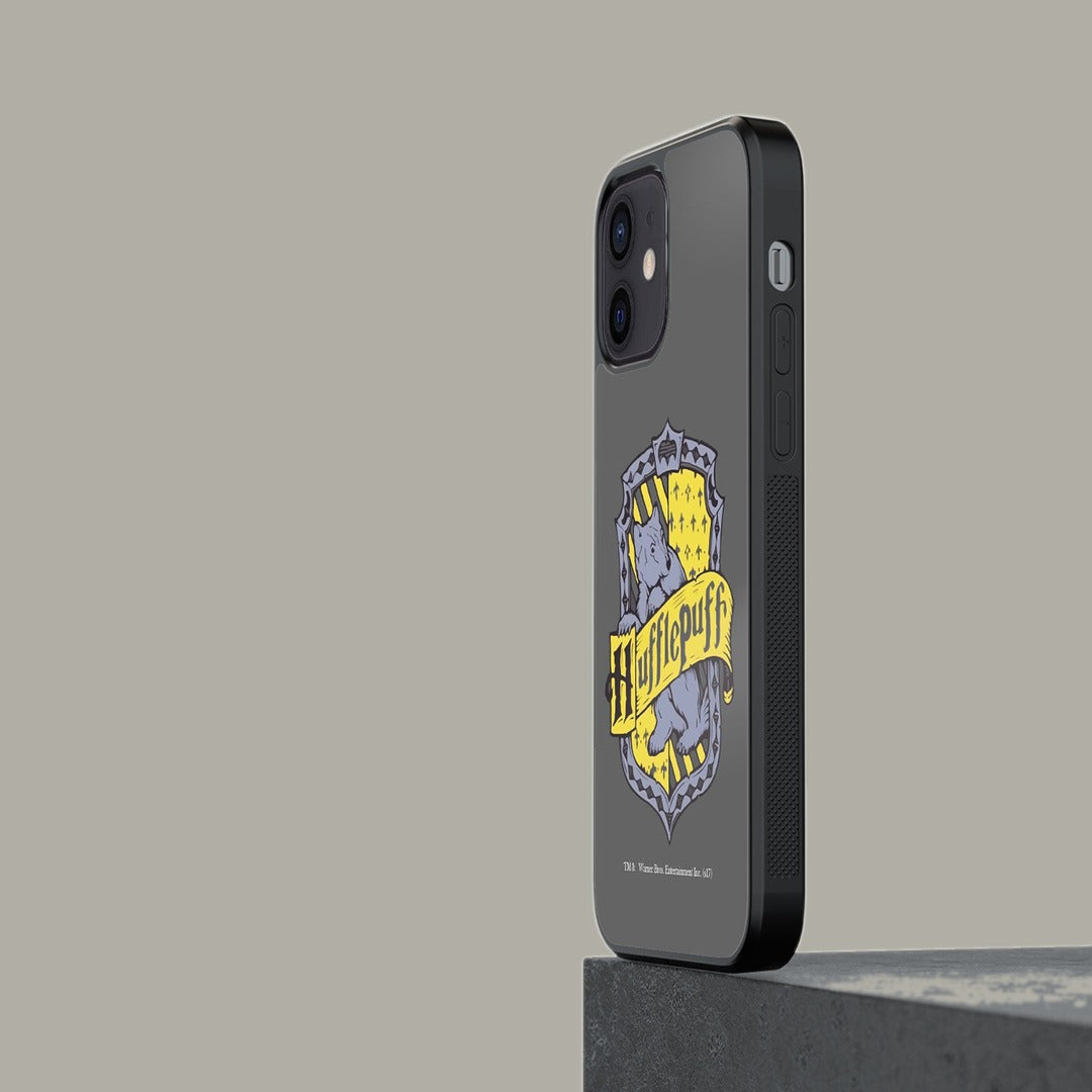 Crest Hufflepuff Glass iPhone Case for iPhone 12 | Macmerise
