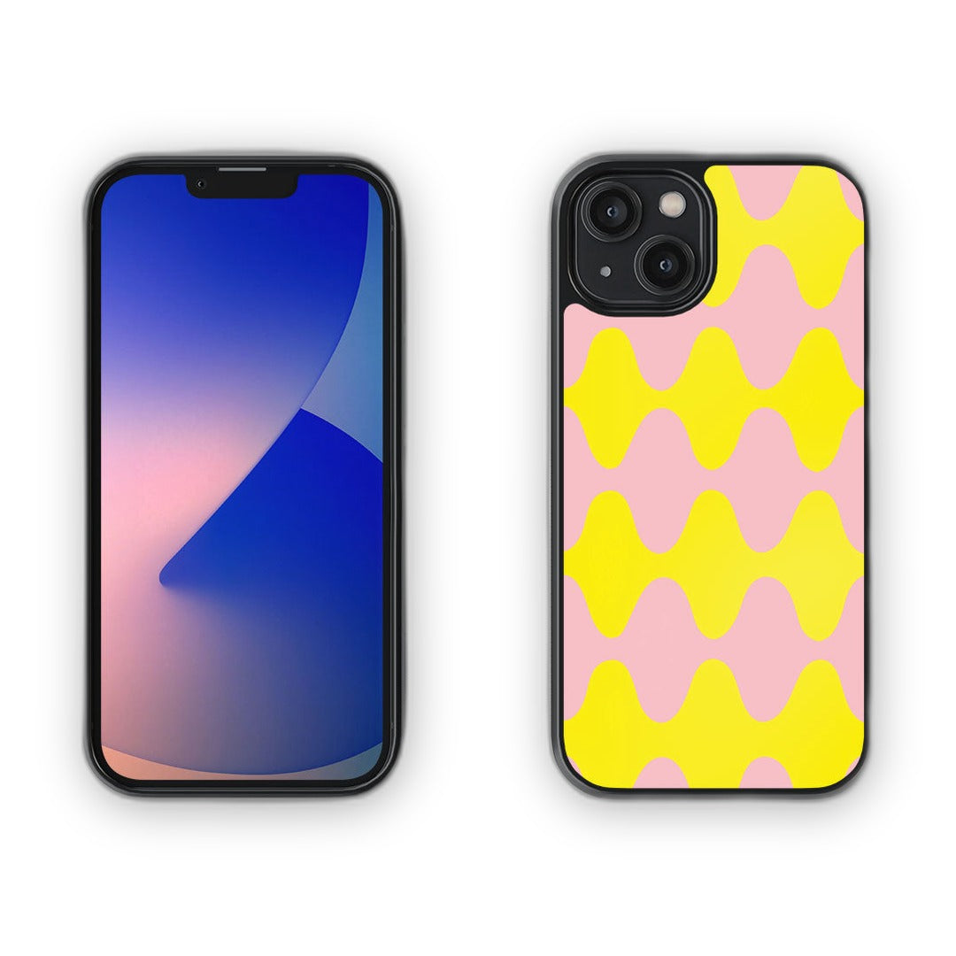 Wavy Wonder Yellow Glass iPhone Case for iPhone 14 | Macmerise
