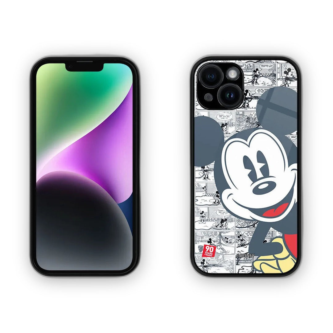 Mickey Comic Strip Glass iPhone Case for iPhone 15 | Macmerise