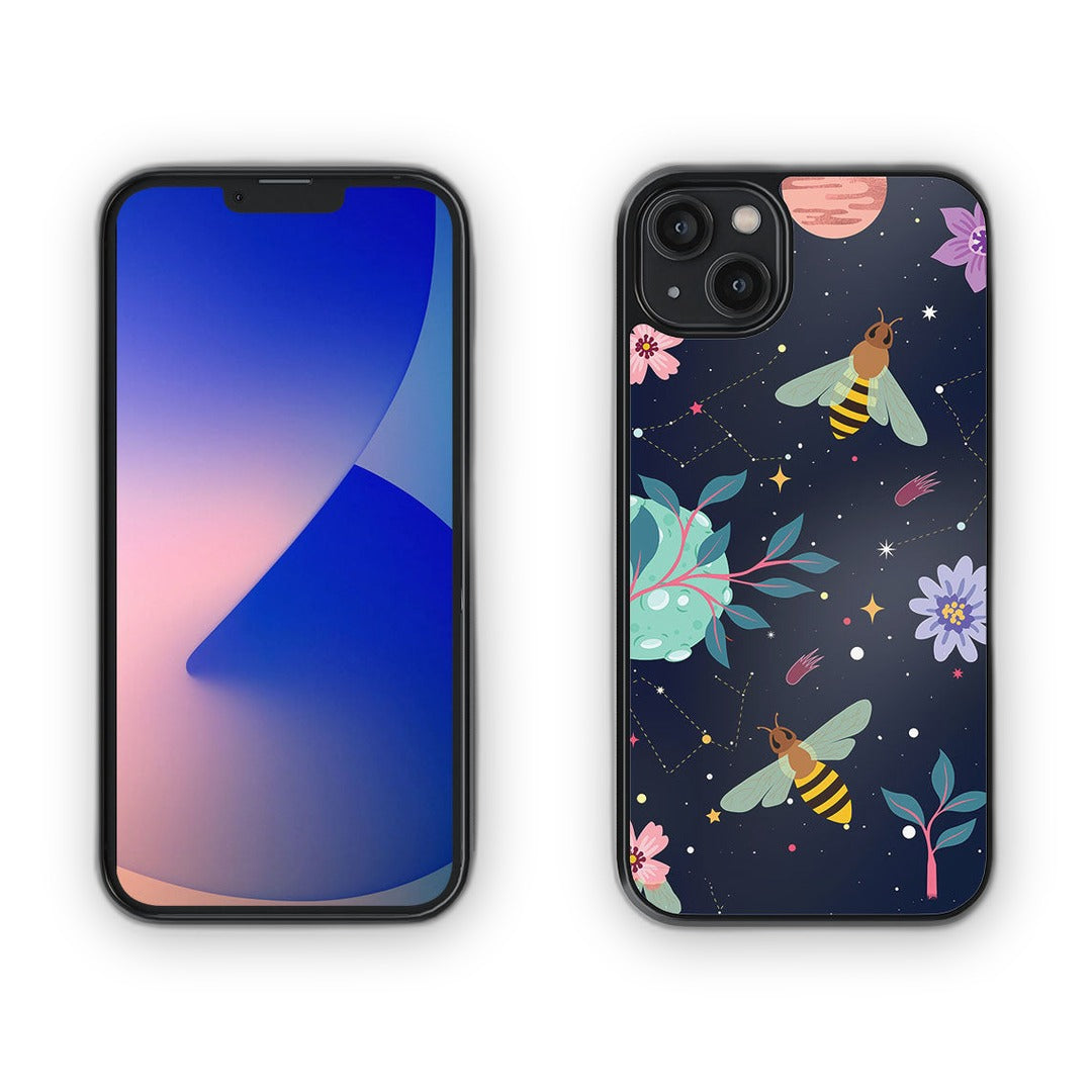 Space Bees Glass iPhone Case for iPhone 14 Plus | Macmerise