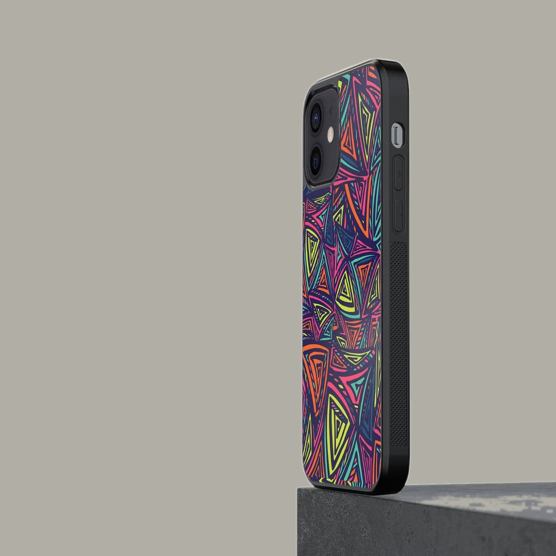 Neon Angles Glass iPhone Case for iPhone 12 | Macmerise