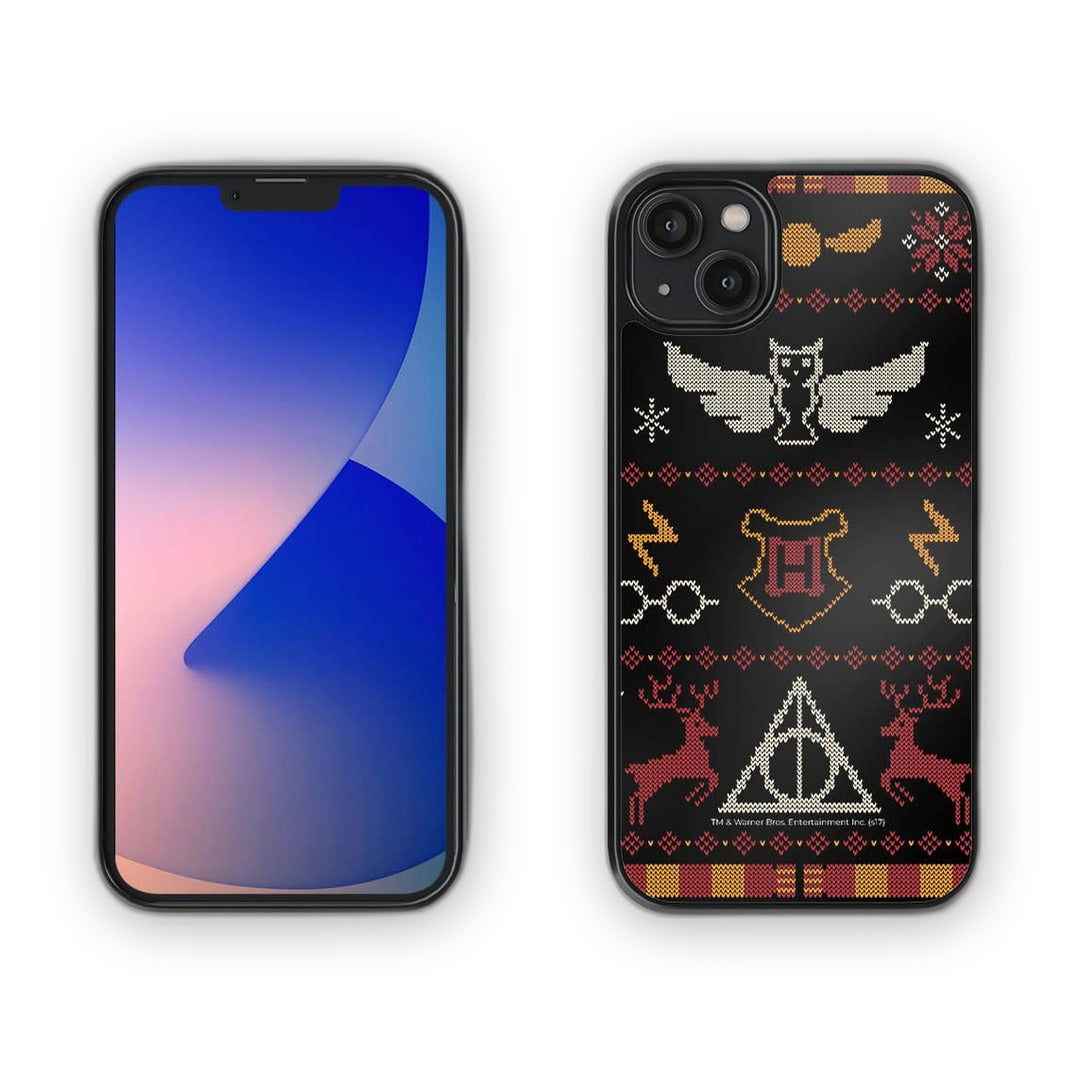 Harry Potter Christmas Pattern Glass iPhone Case for iPhone 14 Plus | Macmerise