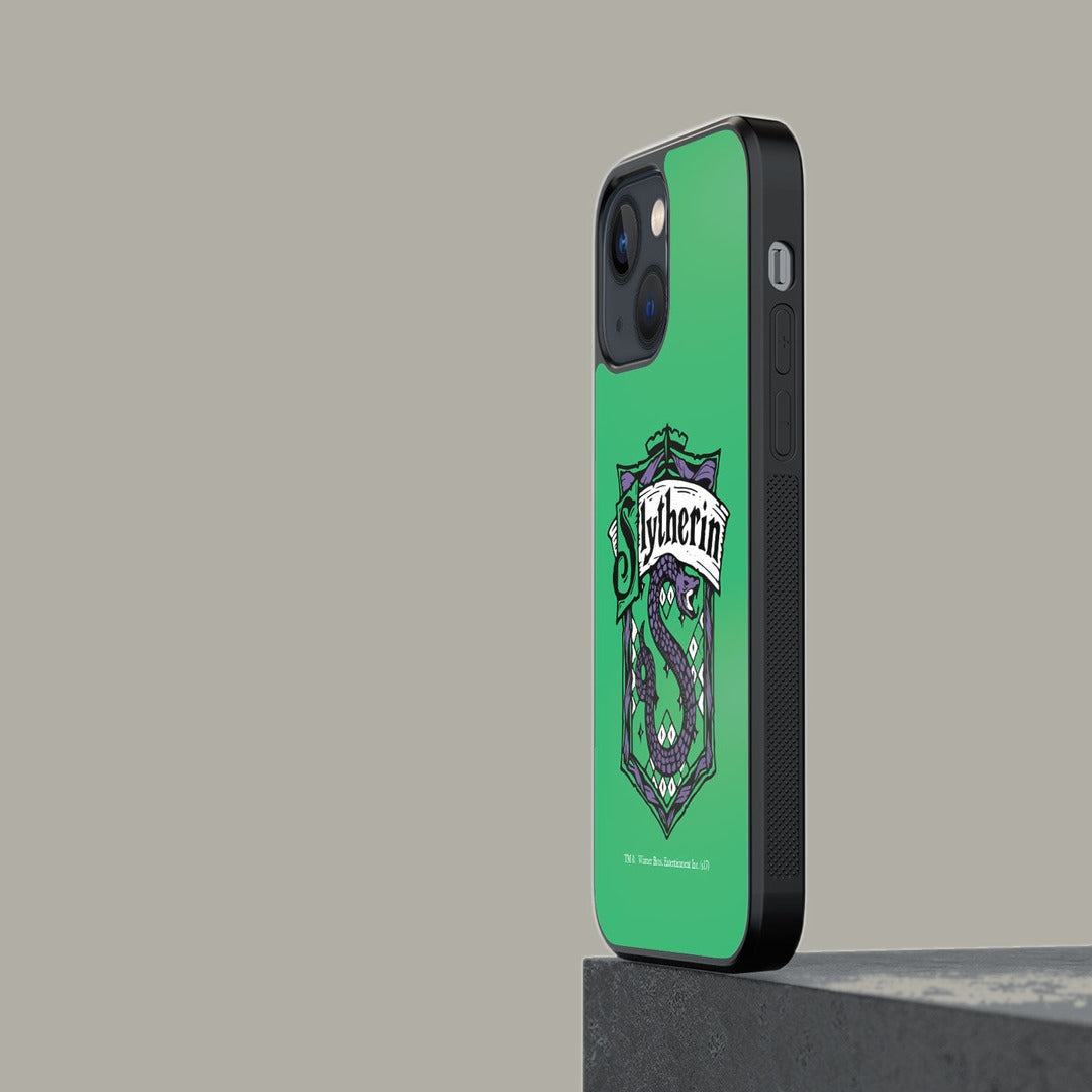 Crest Slytherin Glass iPhone Case for iPhone 13 Mini | Macmerise