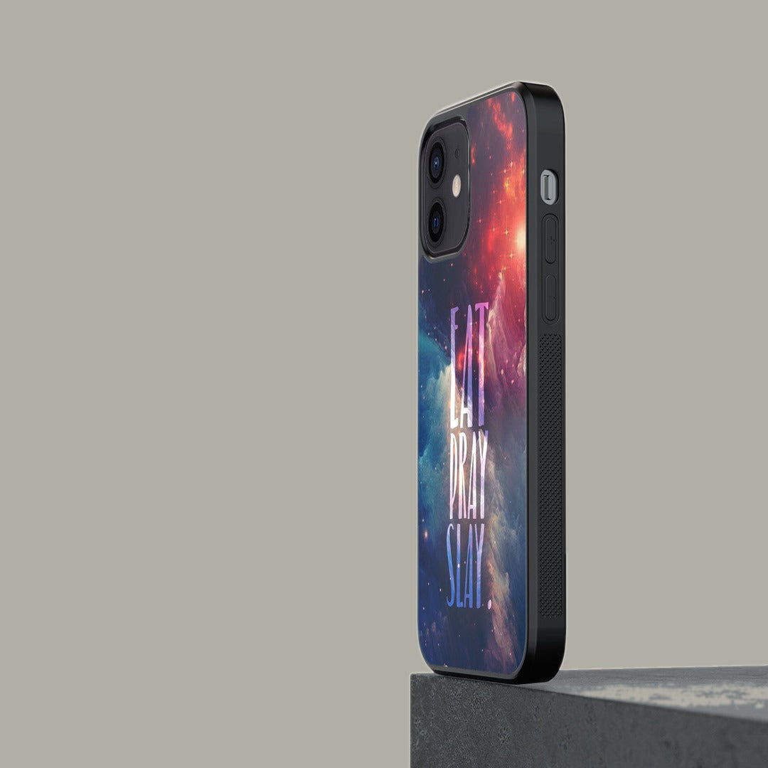 Eat Pray Slay Glass iPhone Case for iPhone 12 | Macmerise