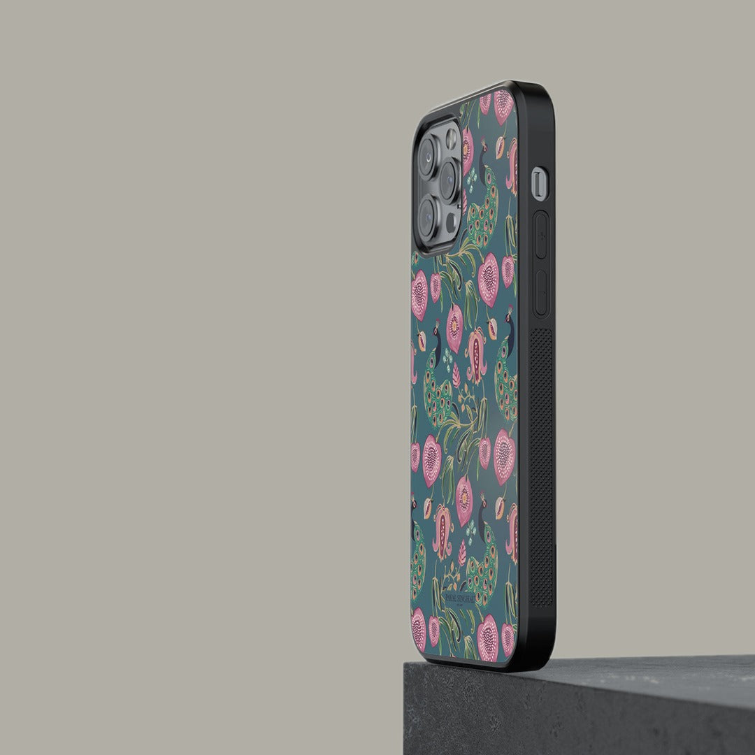 Payal Singhal Anaar and Mor Blue Glass iPhone Case for iPhone 13 Pro | Macmerise