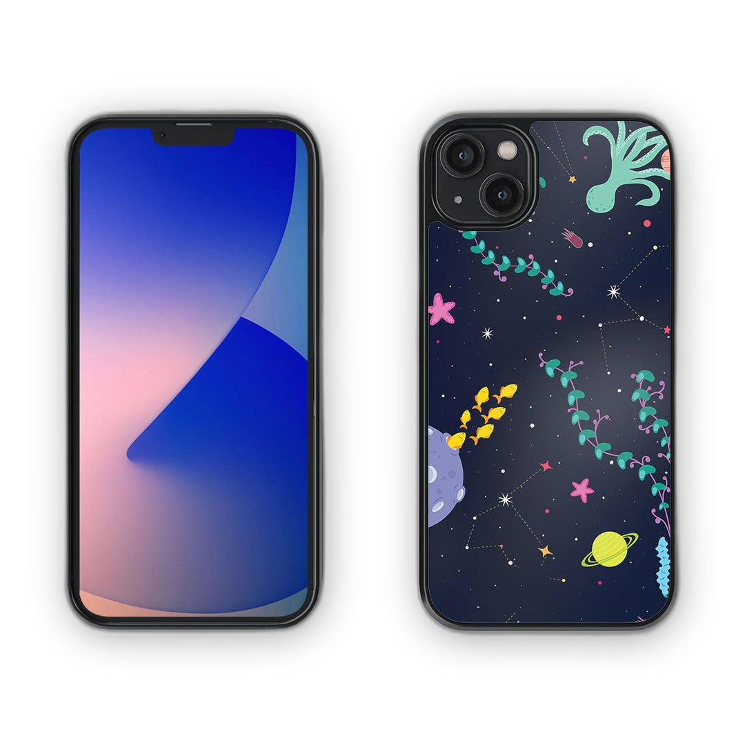 Space Aquarium Glass iPhone Case for iPhone 14 Plus | Macmerise