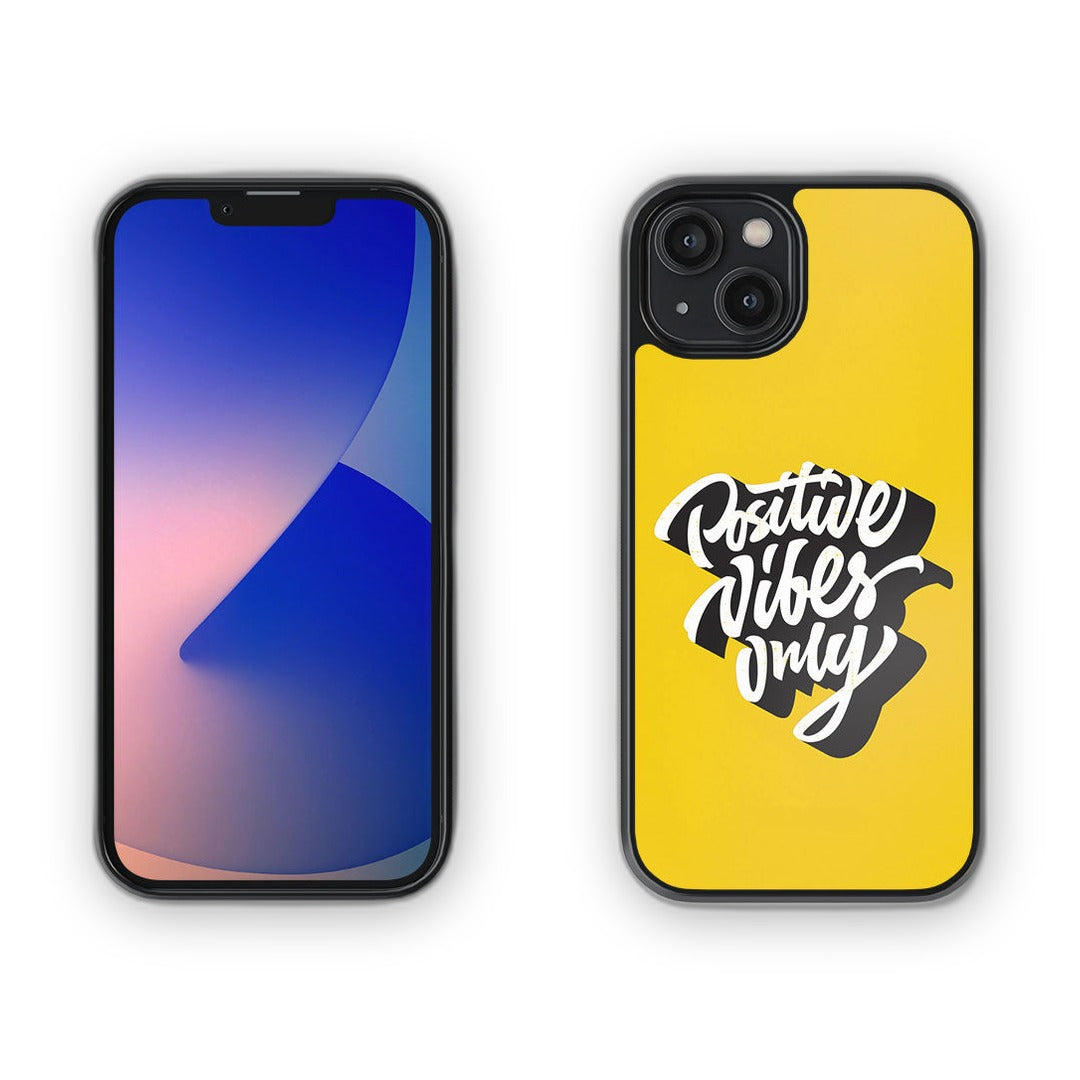 Positive Vibes Only Glass iPhone Case for iPhone 14 | Macmerise