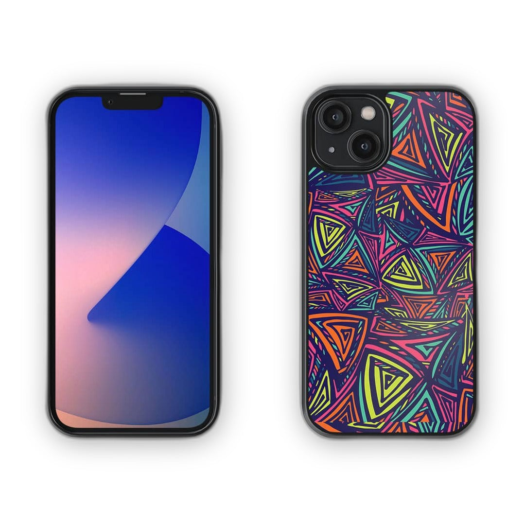 Neon Angles Glass iPhone Case for iPhone 14 | Macmerise