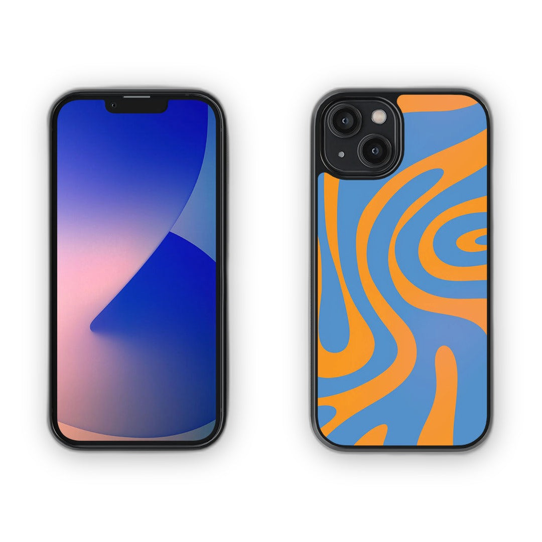 Wavy Whimsy Orange Glass iPhone Case for iPhone 14 | Macmerise