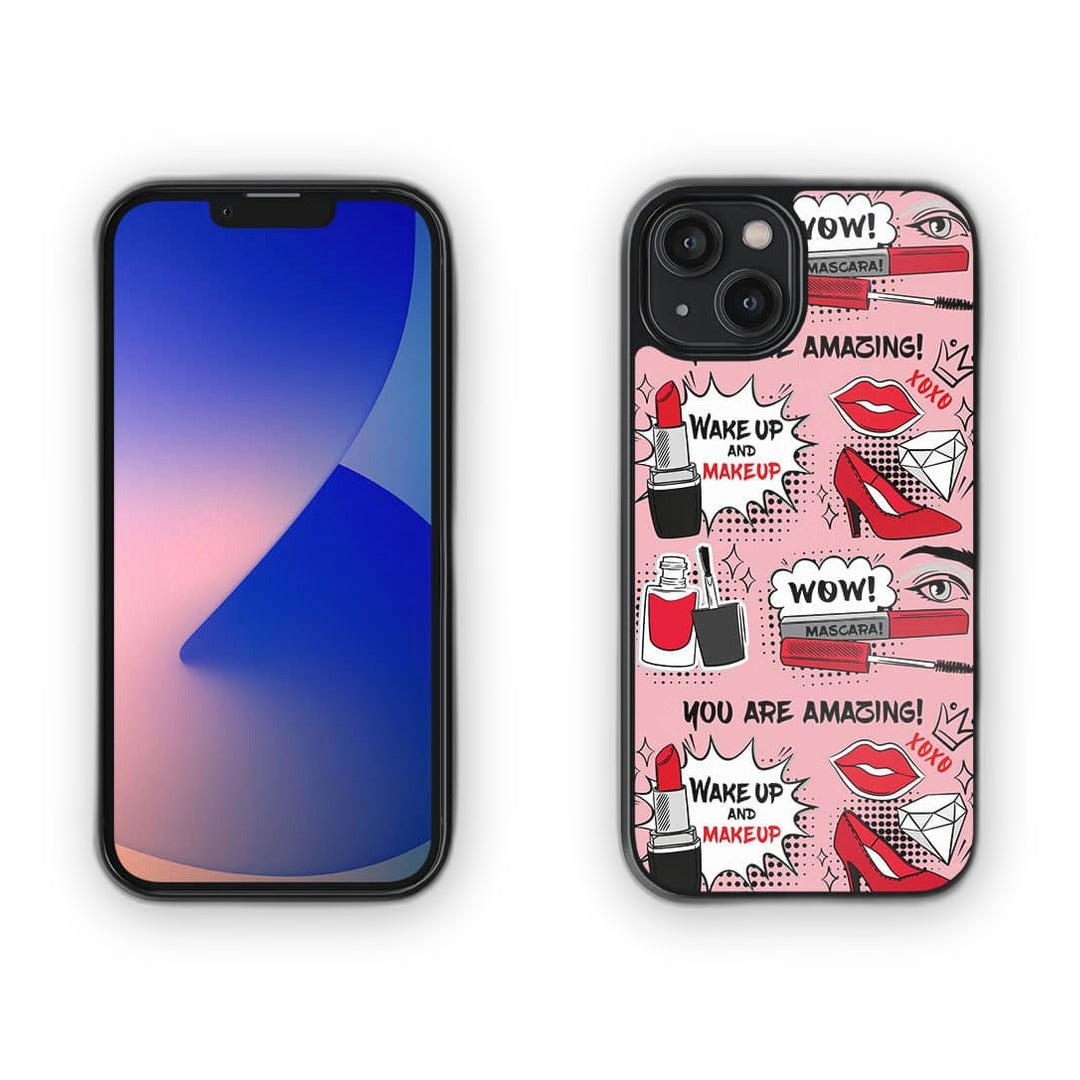 Wake Up and Makeup Glass iPhone Case for iPhone 14 | Macmerise