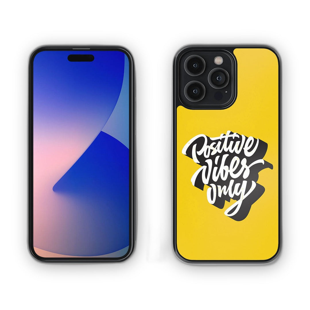 Positive Vibes Only Glass iPhone Case for iPhone 14 Pro Max | Macmerise