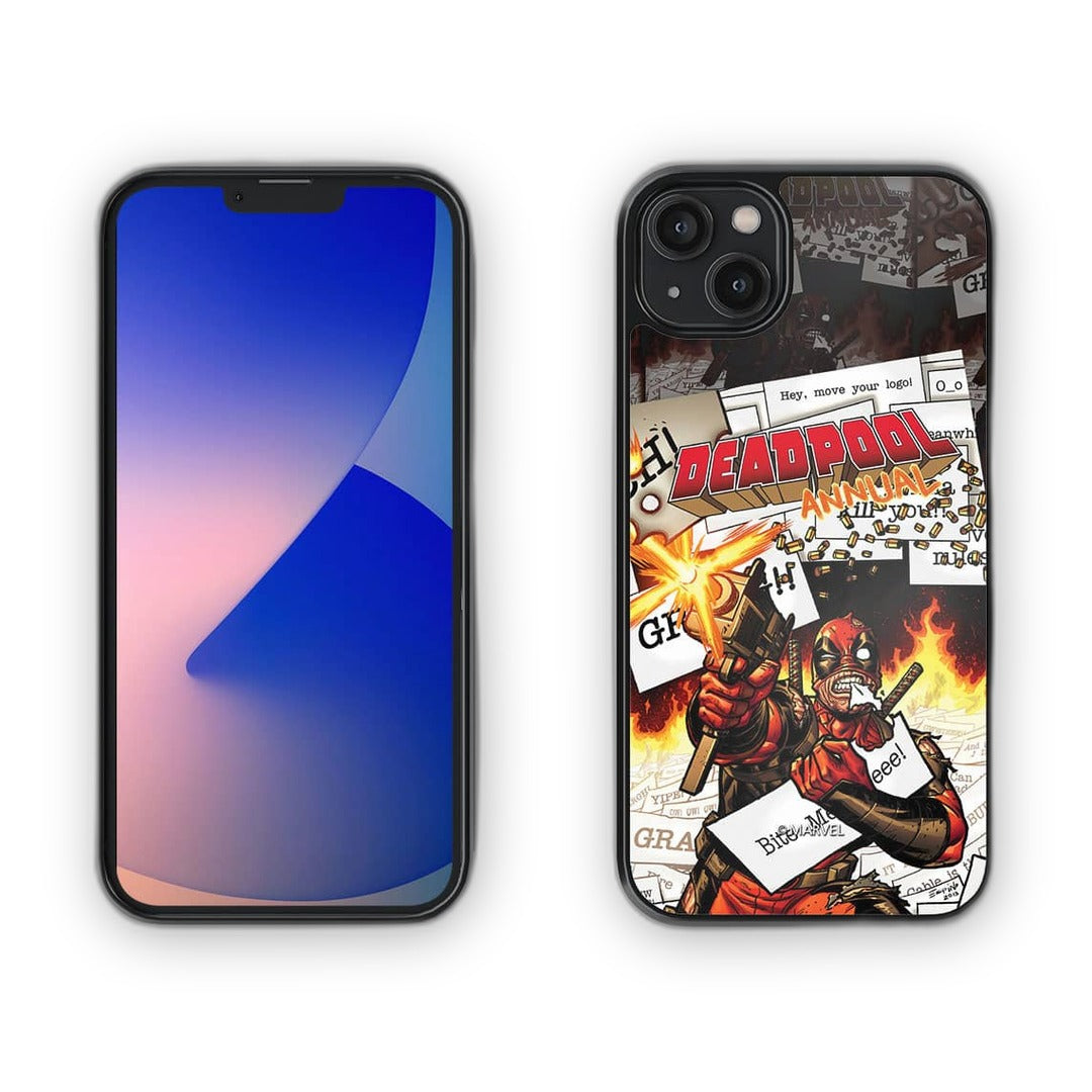 Comic Deadpool Glass iPhone Case for iPhone 14 Plus | Macmerise